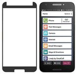 Tempered Glass for Jitterbug Smart2, Nakedcellphone [BLACK TRIM] 9H Hard Clear Screen Protector Guard [Scratch/Crack Saver] for GreatCall Jitterbug Smart2 Phone