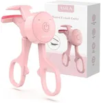 Heated Eyelash Curler with 3 Heating Modes Anti-Burn C Curl Lash Curler Fast Heat Up Within 10s Rechargeable Electric Eyelash Curler with Type-C 24 Hours Long Lasting Classical Design (Pink)