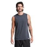 Russell Athletic Men's Cotton Performance Sleeveless Muscle T-Shirt, Black Heather, Medium, Black Heather, Medium