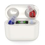 Hearing Amplifiers for Seniors & Adults, In-Ear Hearing Device with 150H Ultra Standby, HD Digital Display Charging Case, Smart Noise Reduction, Comfortable Fit & Invisible Design