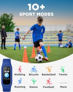 BIGGERFIVE Kids Fitness Tracker Watch, Ages 5-15 – Heart Rate, Sleep, Waterproof, Blue
