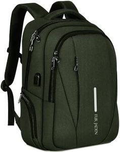 FUR JADEN Travel Laptop Backpack, Business Backpacks with USB Charging Port, Water Resistant College School Computer Bag for Men & Women Fits Under 15.6 inch Laptop and Notebook (Green)