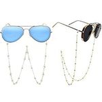 2 Pcs Eyeglass Chain, Eyeglass Chain Pearl Beaded, Eyeglass Chain Beaded, Sunglasses Cord Neck Strap for Women