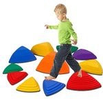 Kids Stepping Stones 11pcs Rubber Anti-Skid Balance Stepping Stones for Kids Exert Energy Indoor/Outdoor, Gift for Kids Age 3+