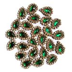 Lovetholy 25pcs, 2cm, Embroidery Neck Sew On Applique Patches/Decorative Patches for Clothes, Jackets, Jean's, Blouse, Saree, Dress Decoration (L-32.25) (Green)