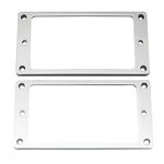 Musiclily Flat Bottom Metal Humbucker Pickup Mounting Ring Set Pickups Cover Frame Replacement for Les Paul LP Style Electric Guitar,Chrome(PCS)