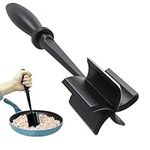 ANMEISH Mince Masher,Meat Chopper with 5-Blade Head,Handheld Manual Heat Resistant Meat Chopper,Non Stick Mince Meat Masher for Home Kitchen Hamburger Meat, Beef, Potato, Fruit (Black)