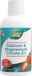 Nature's Way Calcium and Magnesium Citrate 2:1 - Liquid Supplement with Vitamin K2 and Collagen – Helps Support the Maintenance of Bones and Teeth – Strawberry Flavour, 500 mL , Packing may vary