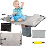 JEXYRON Airplane Bed for Toddler, Airplane Travel Bed Seat Extender, Airplane Leg Rest for Kids to Lie Down, Baby Travel Essentials for Flying Sleeping,Grey