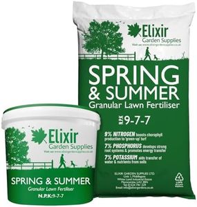 Elixir Gardens Spring & Summer 9-7-7 | Treats 570 sq.m | Granular Lawn Fertiliser/Turf & Grass Feed/Food | 20kg Bag