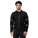 Royal Enfield Unisex-Adult Streetwind V3 Polyester Standard Length Riding Jacket Black (2Xl) 46 Cm Ergo Pro-Tech Ce Level 2 Protectors At Shoulder & Elbow & Pocket For Back Protectors