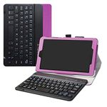 LiuShan for Alcatel Joy Tab Case, Alcatel 3T 8 Keyboard Case,Detachable Keyboard Standing PU Leather Cover for T-Mobile Alcatel Joy Tab 8-inch/Alcatel 3T 8-inch Tablet,Purple