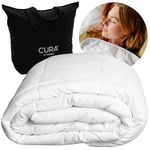 CURA Pearl Classic 150x210 7kg Premium Cotton Weighted Blanket — Heavy Weighted Duvet — Insomnia Stress Anxiety Relief, White