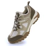 CC-Los Women's Waterproof Hiking Shoes Lightweight Breathable Walking Shoes for Outdoor Climbing Beige Size 7-7.5