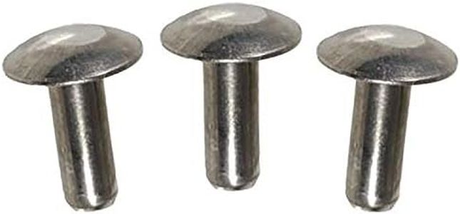 Metal Magery 3/16" Diameter X 3/8" Length Solid Aluminum Brazier Head Rivets, Pack of 100