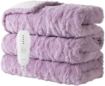 Heated Blanket-Electric Blanket,50"x60" Soft Heated Throw Blanket with 5 Heating Levels & 3 Hours auto-Off,Over-Heat Protection Fast-Heating,Machine Washable（Purple）