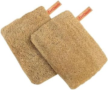 Omidazzle Natural Sun Dried Bath Loofah, Body Sponge & Scrubber for Men & Women | Organic Luffa for Bath Shower Skin Exfoliation (Pack of 2)