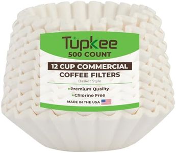 Tupkee Commercial Large Coffee Filters - 12-Cup Coffee Filters, 500-count, White - Compatible with Wilbur Curtis, Bloomfield, Bunn Coffee Maker Filters