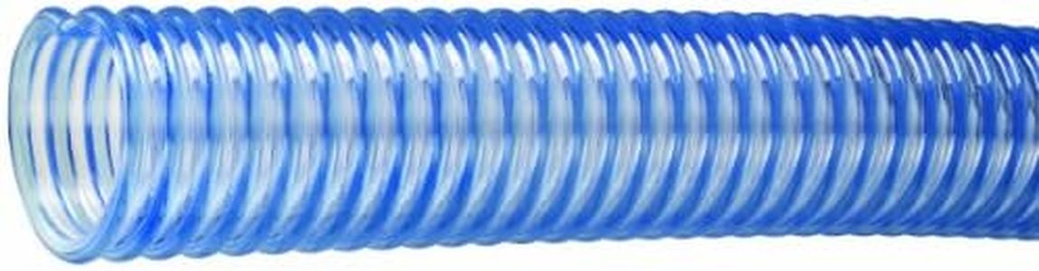 Tigerflex WT Series Food Grade PVC Material Handling Hose, 50 PSI Max Pressure, 1-1/2 inches ID, 50 feet Length