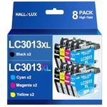 8 Pack LC3013 LC3011 BK/C/M/Y 2×4PKS HALLOLUX for Brother LC-3013 LC-3011 Ink Cartridges XL with Brother MFC-J491DW MFC-J497DW MFC-J690DW J895DW Printer (2 Black, 2 Cyan, 2 Magenta, 2 Yellow)