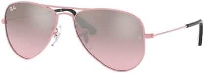 Ray-Ban Junior Kids' Aviator RJ9506S 211/7E 50MM Pink/Pink Mirror Silver Gradient Aviator Sunglasses for Boys for Girls + BUNDLE With Designer iWear Eyewear Kit