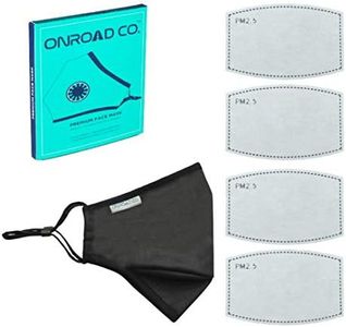 Onroad Co. Reusable and Washable Anti Pollution Masks with 4 PM 2.5 Replaceable Filters - Black Color, Large (Ideal for 60-90 kgs body weight)
