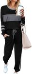 Aloodor Workout Sets for Women Long Sleeve 2 Piece Yoga Outfits Fall Fashion 2025 L