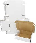 ELAZEKES 7x6x2 Shipping Boxes, Small Cardboard Box White Flat Corrugated Literature Mailer for Small Business Mailing Packaging Jewelry Craft Gift Box, 25 Pack