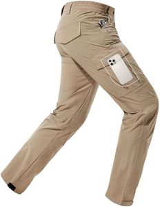Zylqus Men's Lightweight Hiking Cargo Pants Water-Resistant Quick-Dry Climbing Camping Fishing Work Outdoor Pants Khaki 30W x 32L