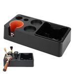 Espresso Tamper Station, Espresso Coffee Organizer Box Fit for Storage 51, 53, 58MM Espresso Tamper, Distributor, Portafilter & Puck Screen Accessories, 8 in 1 Plastic Station Base