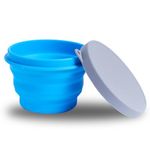 PRO OUTDOOR Collapsible Bowl - Silicone, BPA-Free Food Storage Container, Microwave & Dishwasher Safe, Easy to Clean Non-Staining Foldable Mixing Bowl for Travel, Camping, Hiking - Blue, 300ml