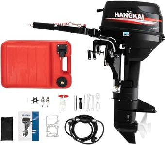 HANGKAI 12 hp Outboard Motor, Short Shaft 169CC 12hp 2 Stroke Outboard Motor With Water Cooling System Fishing Boat Engine With Fuel Tank (12 HP Short Shaft+tank)