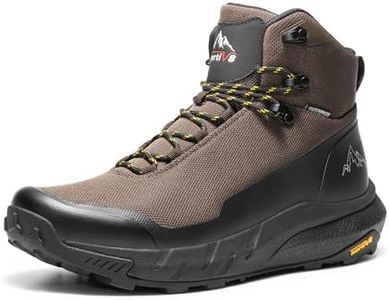 NORTIV 8 Men's Mid Waterproof Hiking Boots Outdoor Lightweight Breathable Trekking Camping Mountaineering Shoes HydroTrek,Size 7.5,Dark Brown,NMUMHB2504