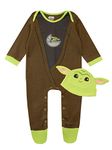 Star Wars Baby Boys Sleepsuit and Hat Set The Mandalorian Baby Yoda Multicolured 9-12 Months Multicoloured