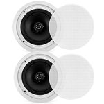 Pyle Pair Flush 8” Mount In-wall In-ceiling 2-Way Home Speaker System Spring Loaded Quick Connections Dual Polypropylene Cone Polymer Tweeter Stereo Sound 250 Watts (PDIC1681RD)