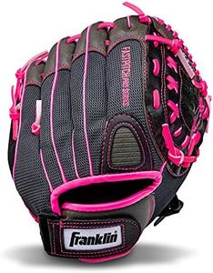 Franklin Sports Softball Glove - Left and Right Handed Softball Windmill Fastpitch Pro Series Adult and Youth Fielding Glove - 12 Inch Right Hand Throw - Pink