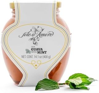 Sole E Amore - Gourmet Guava Jam 14 oz - Fruit Preserves - Mermelada de Guayaba - Fruit Spread Perfect for Toast, Bagels, and More (Single Pack, With Mint)