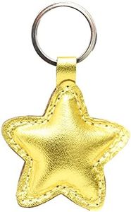 Portachiavi in pelle a forma di stella, oro, bel regalo per la persona preferita, matrimonio, San Valentino, anniversario, compleanno, fatto a mano, gold, 65mm