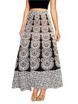 UniqueChoice Women's Printed Cotton Wrap Around Skirt (WA_1004_B&W_01, Black and White, Free Size)