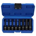 AB Tools 1/2" Drive Allen/hex key bit impact socket set H5 - H19 Metric Deep