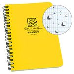 Rite in the Rain All-Weather Side-Spiral Notebook, 4 5/8" x 7", Yellow Cover, Transit Pattern (303)