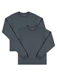 Fruit of the Loom Men's Eversoft Cotton Long Sleeve T Shirts, Breathable & Moisture Wicking with Odor Control, Sizes S-4x, Long Sleeve - Black Heather, Large