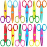 12 PCS Craft Scissors Decorative Paper Edge, Safety Zig Zag Scissors, Colorful Pattern Scissors for Art Craft Supplies, Scrapbooking