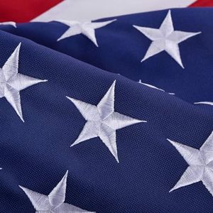 American Flag 100% Made in USA, Heavyweight Nylon American Flag 3x5 Outdoor, UV Protected/Sewn Stripes/Embroidered Stars/Brass Grommets, US Flag Built for The Toughest Conditions