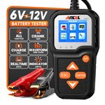 ANCEL BA301 Car Battery Tester, 100-2000 CCA Digital Automotive Alternator, 6V 12V Battery Charging Diagnostic Tool Cranking System Analyzer for Car Truck Motorcycle ATV SUV Boat Yacht