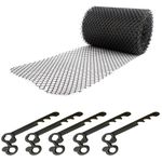 Gutter Mesh Guard Roll to Stop Leaf Debris 10 Meters and 10 Mesh Guard Fixing Clips (10 Meters)