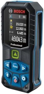 Bosch Professional Laser Measure GLM 50-27 CG (Green Laser, Range: up to 50m, 3.7V Li-Ion Battery, USB Cable, Robust, IP65, Data Transfer via Bluetooth, Hand Strap, Pouch)