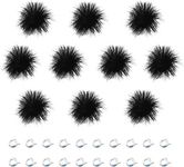 ECSiNG 10PCS Mini Microphone Furry Windscreen Camera Mic Wind Muff Microphone Wind Cover Wind Filter Windshield for Camera Microphone Outdoor Supplies Black