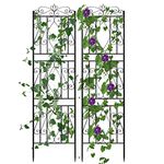 UNHO Metal Garden Trellis: 2 Pack Potted Vines Vegetables Flowers Patio Metal Wire Lattice Grid Panels Plant Climbing Stands 182cm x 50cm