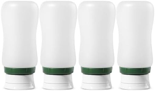 BULGILIA Condiment Squeeze Bottles, 3.3-oz salad dressing container to go, Leak Proof - Great for Sauce, Ketchup, Dressing, Oil - Easy Pour & Clean, BPA-FREE Plastic - 4 PACK